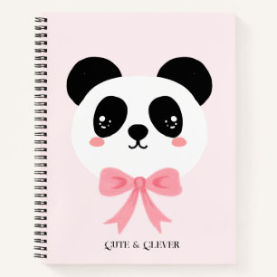 Süßes Panda-Bow-Notebook Notizblock