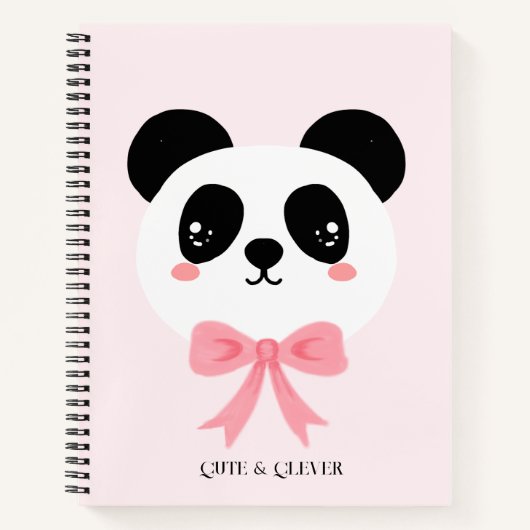 Süßes Panda-Bow-Notebook Notizblock (Vorderseite)