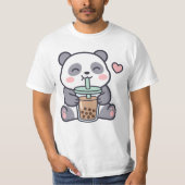 Süßes Panda Bubble Tea Value T-Shirt (Vorderseite)