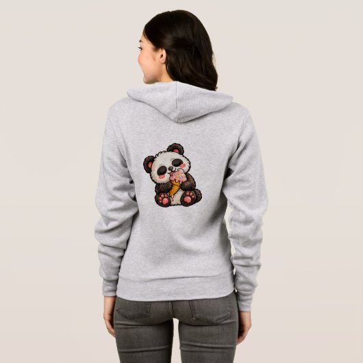 Süßes Panda-Eis Hoodie (Schwarz voll)