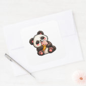 Süßes Panda-Eis Quadratischer Aufkleber (Umschlag)