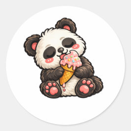 Süßes Panda-Eis Runder Aufkleber