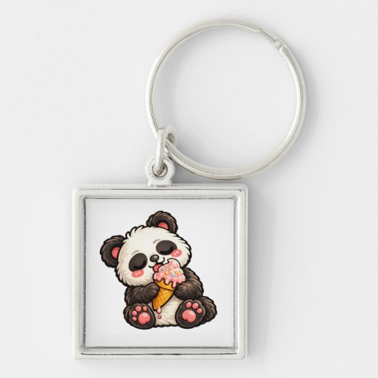 Süßes Panda-Eis Schlüsselanhänger (Vorne)