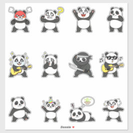 Süßes Panda-Emoji-Sticker-Pack Aufkleber