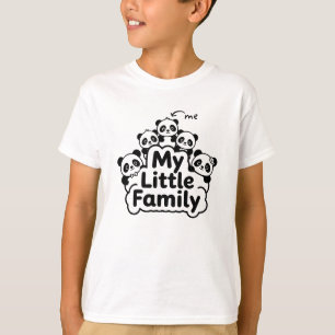 Süßes Panda-Familie T-Shirt - 2 Eltern 3 Kinder