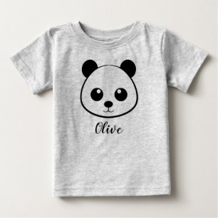 Süßes Panda-Gesicht Baby Custom – Handgezeichnetes T-shirt