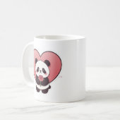 Süßes Panda-Herz Kaffeetasse (Vorderseite Links)