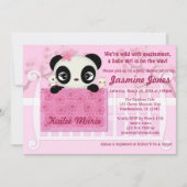 Süßes PANDA Mädchen-Babyparty-Einladungs-Rosa Einladung (Vorderseite)