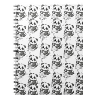 Süßes Panda-Malvorlagenmuster Notizblock
