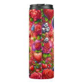 Süßes Panda-Rotes-Rosen-Sträußerbinde Thermosbecher (Rückseite)