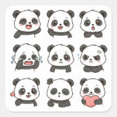 Süßes Panda-Sticker-Pack  Quadratischer Aufkleber (Vorderseite)