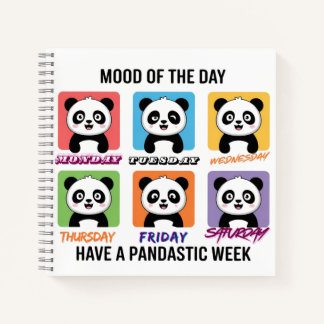 Süßes Panda-Stimmungs-Tagebuch – Kawaii-Woche Notizblock