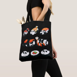 Süßes Panda Sushi Umarmen Maki Liebhaber Lustiges  Tasche