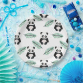 Süßes Panda- und Palmblattmuster Pappteller (Party)