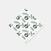 Süßes Panda- und Palmblattmuster Serviette (Ecke)