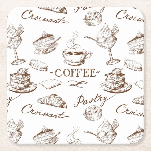 Süßes Papier Rechteckiger Pappuntersetzer (Vorderseite)