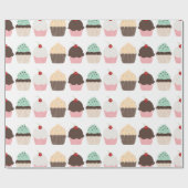 Süßes Party Dessert Cupcakes Geschenkpapier (Flach)