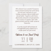 Süßes Party. Originelle Einladung. Save The Date (Rückseite)