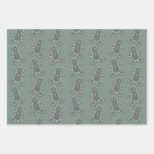 Süßes Pastel Grün, Rosa, Taupe Lebkuchen Geschenkpapier Set (Vorderseite 3)