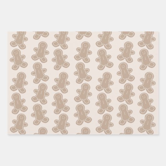 Süßes Pastel Grün, Rosa, Taupe Lebkuchen Geschenkpapier Set (Vorderseite 2)