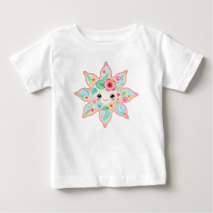 Süßes Pastell-Blumen-Baby-T-Shirt Baby T-shirt