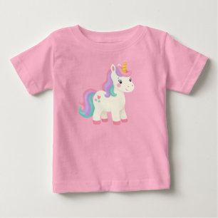 Süßes Pastell-Einhorn-Regenbogen-T-Shirt Baby T-shirt