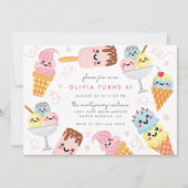 Süßes Pastell Eiscreme Geburtstagsparty Einladung (Vorderseite)