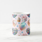 Süßes Pastell-Geburtstagsmuster Kaffeetasse (Mittel)