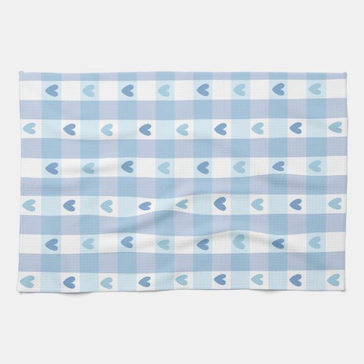 Süßes Pastell-Karomuster-Liebesdesign Geschirrtuch (Horizontal)