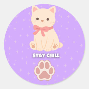 Süßes Pastell-Katzen Bleib Entspannt Sticker