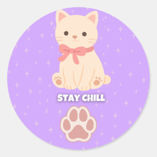 Süßes Pastell-Katzen Bleib Entspannt Sticker