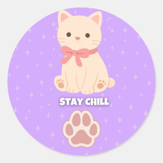 Süßes Pastell-Katzen Bleib Entspannt Sticker (Vorderseite)