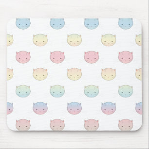 Süßes Pastell-Kitty-Katzengesicht-Muster Mousepad