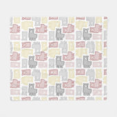 Süßes Pastell-Lama-Puzzle-Muster Fleecedecke (Vorderseite (Horizontal))