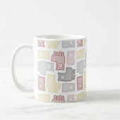 Süßes Pastell-Lama-Puzzle-Muster Kaffeetasse (Links)