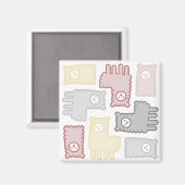 Süßes Pastell-Lama-Puzzle-Muster Magnet (Vorderseite/Rückseite)