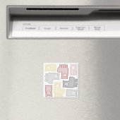 Süßes Pastell-Lama-Puzzle-Muster Magnet (In Situ (Geschirrspüler))