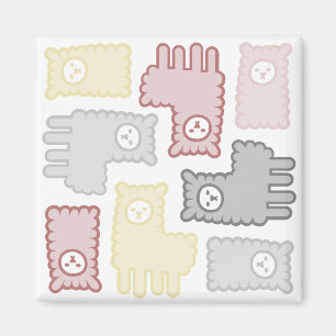 Süßes Pastell-Lama-Puzzle-Muster Magnet