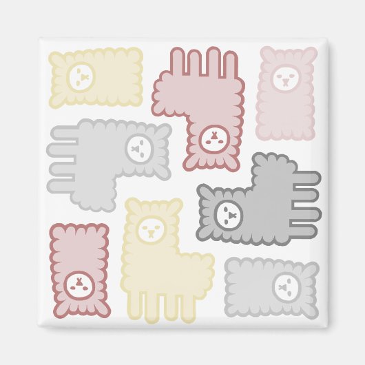 Süßes Pastell-Lama-Puzzle-Muster Magnet (Vorne)