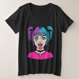 Süßes Pastell-Mädchen im Cartoon-Stil T-Shirt