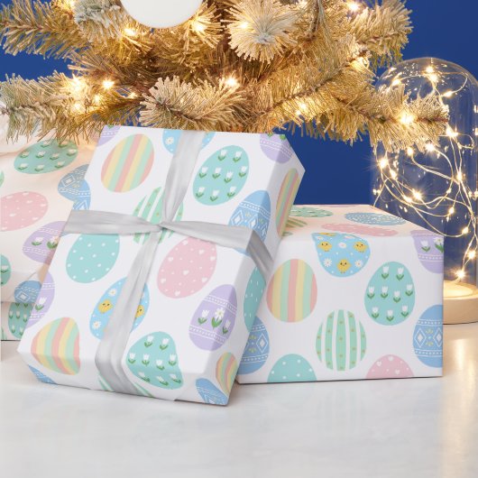 Süßes Pastell-Oster-Eier-Muster Geschenkpapier (Feiertage)