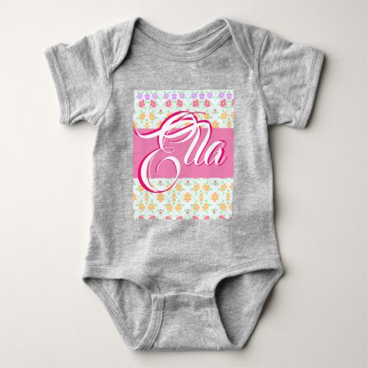 Süßes Pastell und Grau Baby Strampler (Vorderseite)