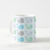 Süßes Pastell-Wal-Muster Kaffeetasse (Vorderseite Links)
