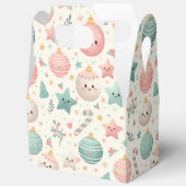 Süßes Pastell-Weihnachtsmuster mit Ornamenten und  Geschenkschachtel (Offen)