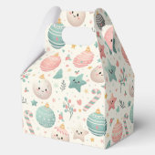 Süßes Pastell-Weihnachtsmuster mit Ornamenten und  Geschenkschachtel (Rückseite)