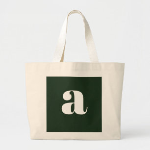 Süßes Pastell Weiß Grün Monogramm Jumbo Stoffbeutel