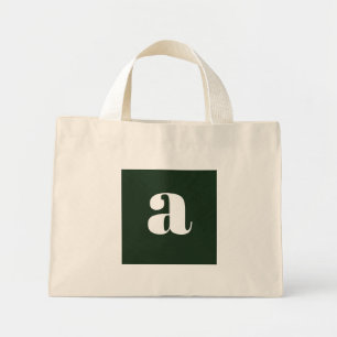 Süßes Pastell Weiß Grün Monogramm Mini Stoffbeutel