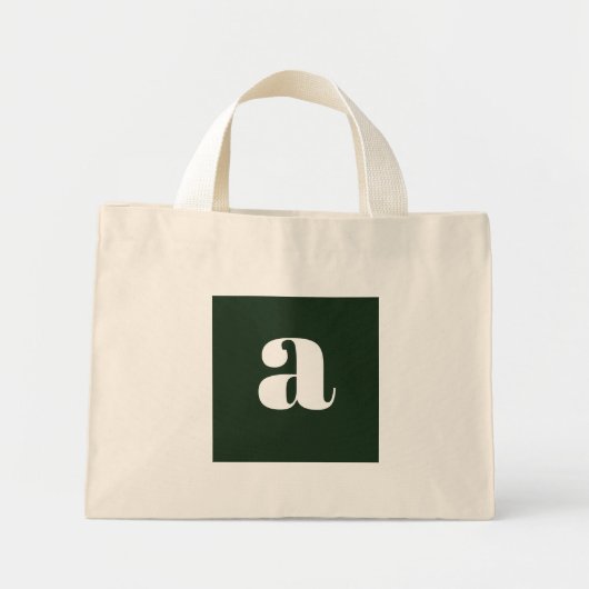 Süßes Pastell Weiß Grün Monogramm   Mini Stoffbeutel (Vorne)