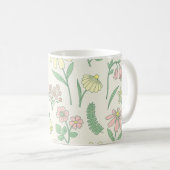 Süßes Pastell-Wildblumenmuster Kaffeetasse (VorderseiteRechts)