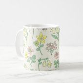 Süßes Pastell-Wildblumenmuster Kaffeetasse (Vorderseite Links)